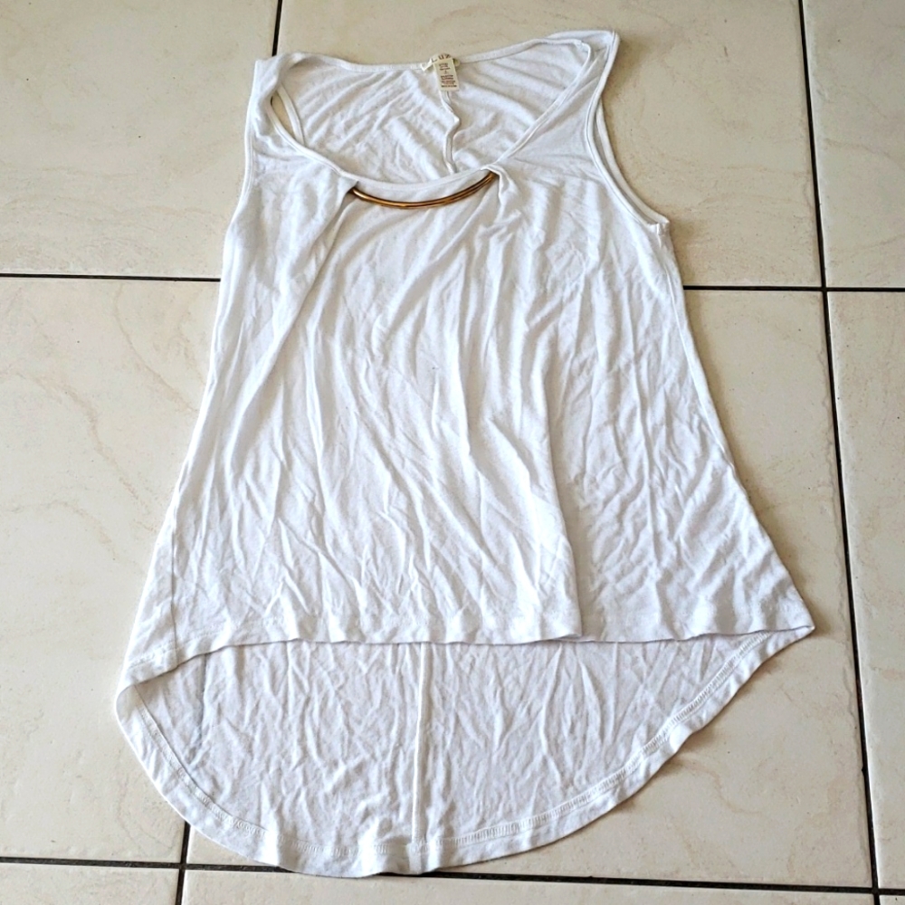 #10575-13 Women’s High low Blouse,S,White.